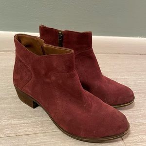 Lucky brand booties size 8 maroon
